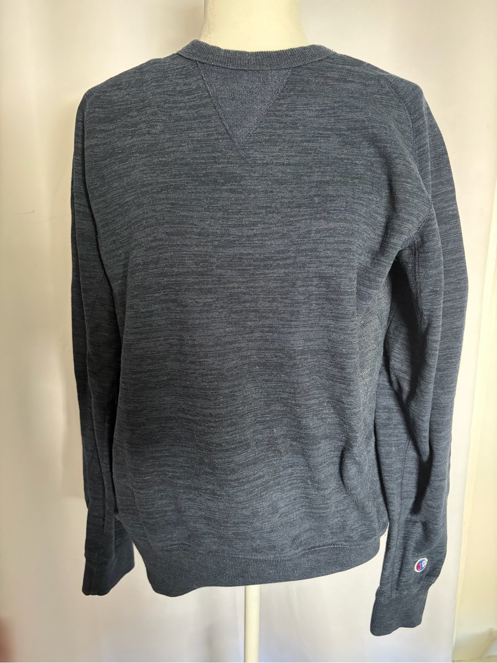 Champion Men's Heathered Navy Crew Sweatshirt